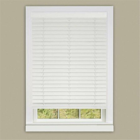 EYECATCHER 48 x 64 in. Cordless GII Madera Falsa 2 in. Faux Wood Plantation Blind - White EY2511775